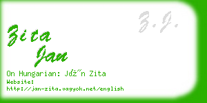 zita jan business card